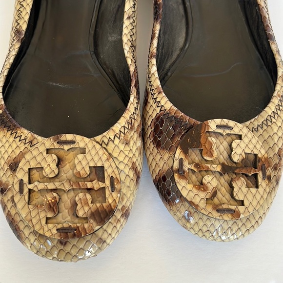 Tory Burch Reva Roccia Python Flats - Picture 5 of 8
